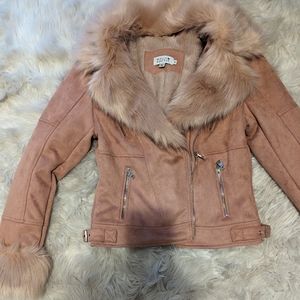 Molly Bracken microsuede moto jacket